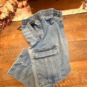 🤙🏽 Volcom Boys Girls 4T cargo blue jeans elastic waist drawstring pants 🤙🏽